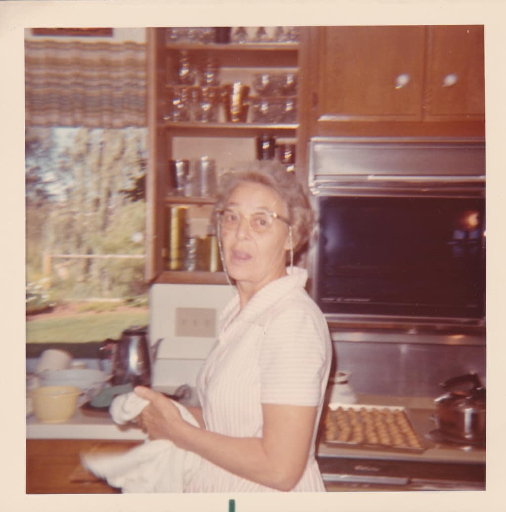 Grandma in the kitchen baking 