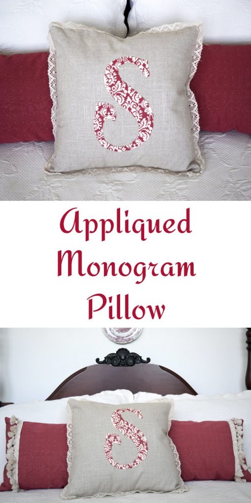 Illustrated instructions to DIY a hand appliqued monogram pillow to add to your home decor. Simple, step by step sewing and applique tutorial.