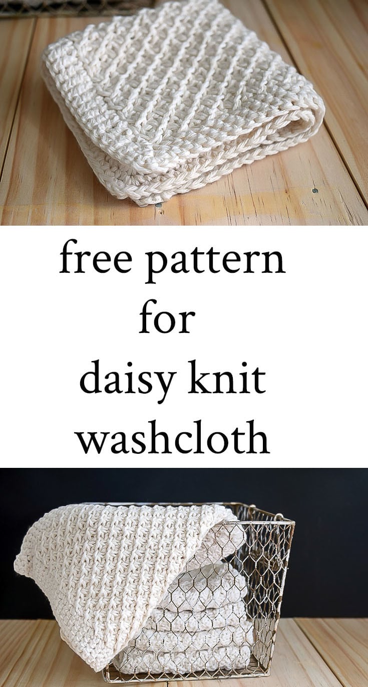 Daisy Stitch Knit Washcloth Pattern • Nourish and Nestle