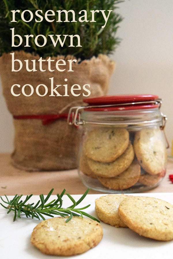Brown Butter Rosemary Shortbread Cookies Recipe: Pinterest Pin