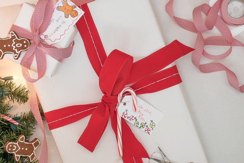 This sweet gift wrapping uses cinnamon-applesauce dough and candy canes to tell the recipients of your gifts that they are special to you.