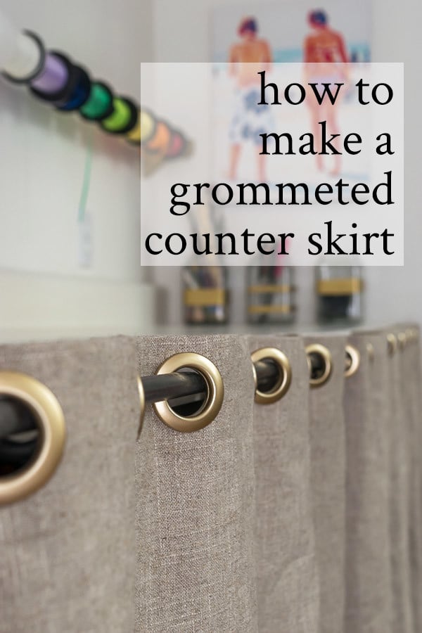 how to make a grommeted counter skirt