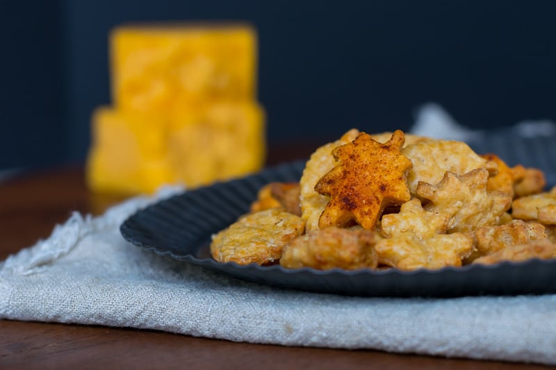 Cheesy and Savory Bite Sized Leaf Cheddar Cheese Crackers