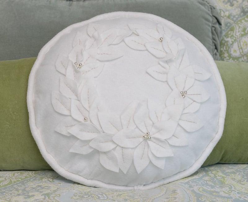 Winter Wreath Pillow by Nourish and Nestle 
