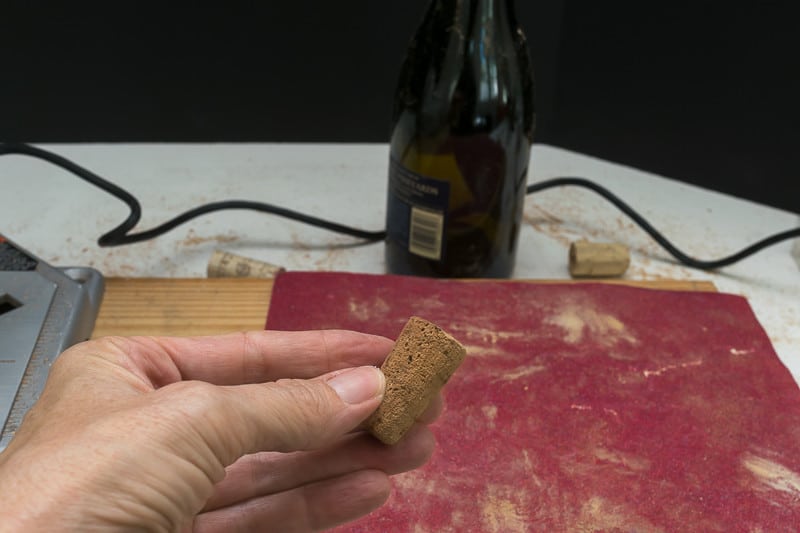 Sand your wine cork down to a taper