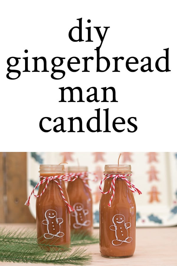 3 gingerbread man candles