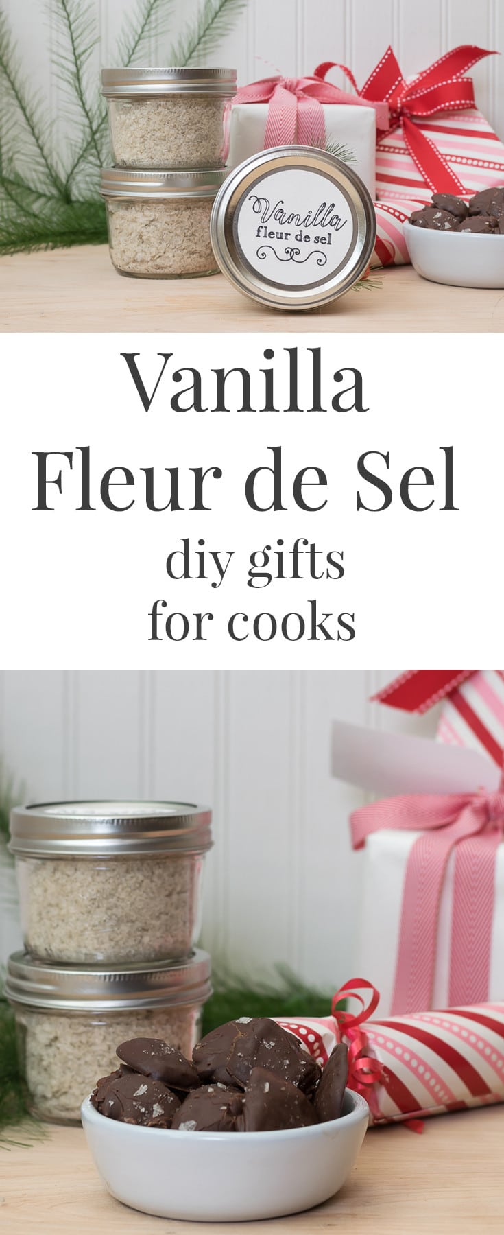 I love making gifts from my kitchen for the holidays. Vanilla Fleur de Sel is so easy to make but will be so appreciated by busy cooks this Christmas. One of three recipes for easy DIY gifts for cooks and foodies.