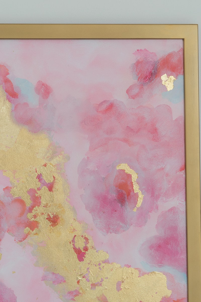 Close up of Gold Leaf in Abstract painting