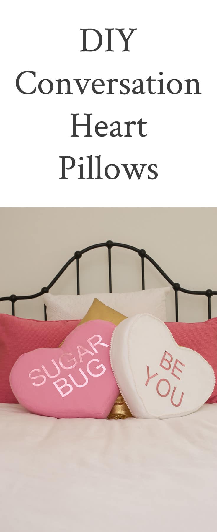 conversation heart pillows