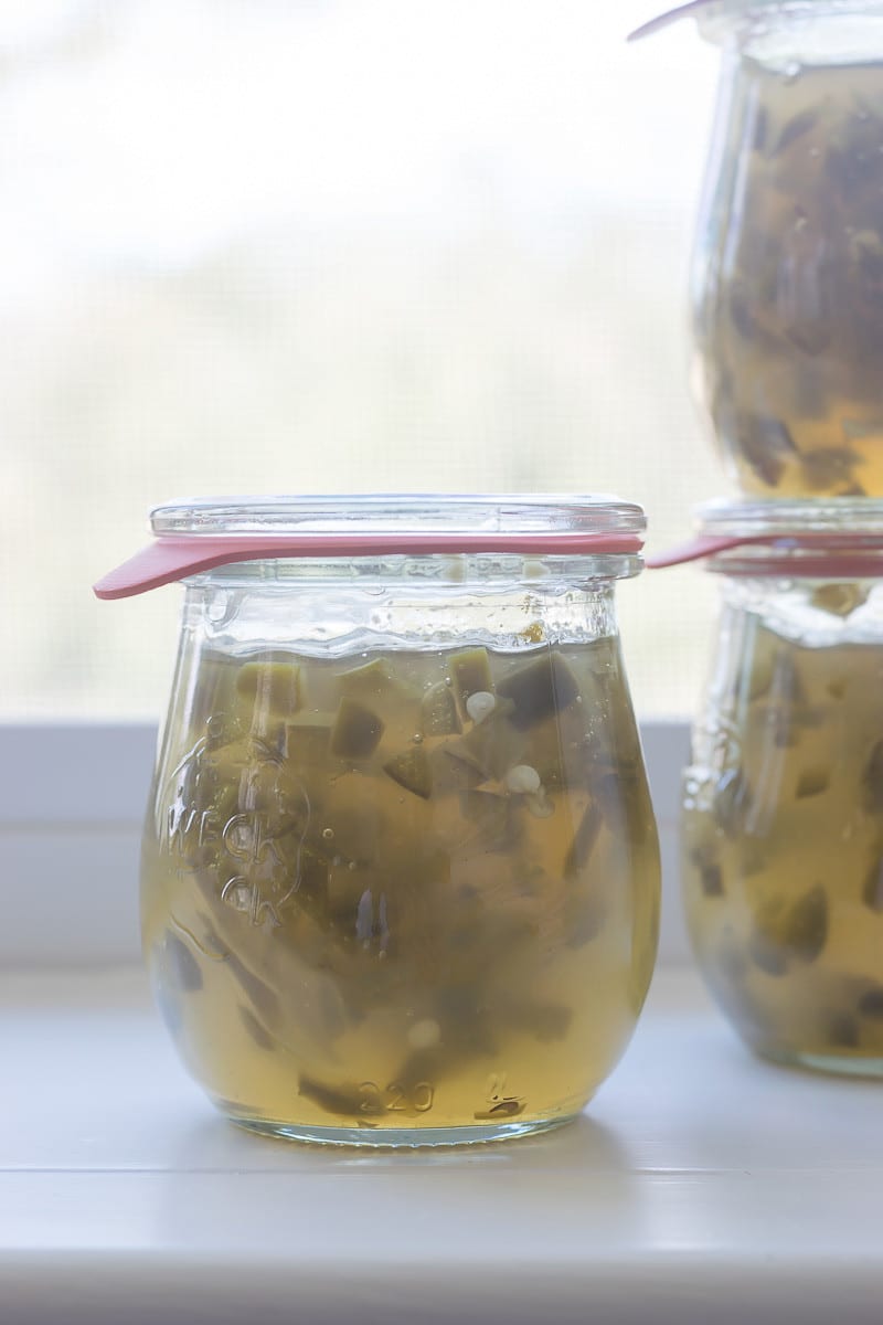 Jalapeno Pepper Jelly Recipe: jars of canned pepper jelly