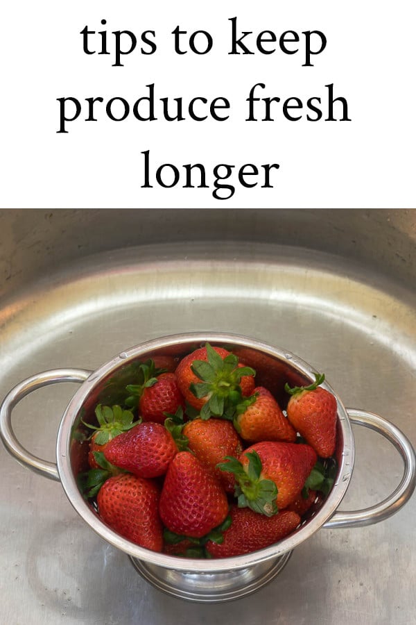 Strawberries in sink
