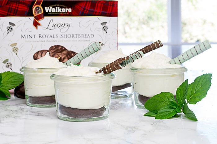 Walkers Shortbread Mint Royals Box and Mini White Chocolate Mint Mousse Cups
