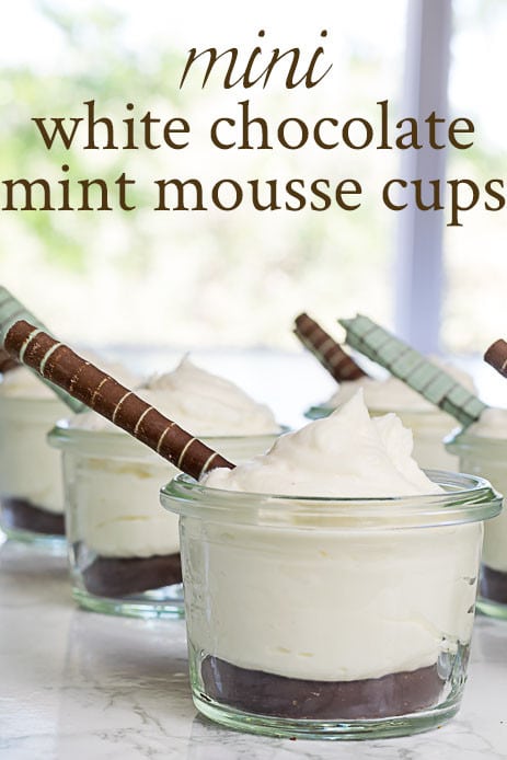 Mini White Chocolate Mint Mousse cups 