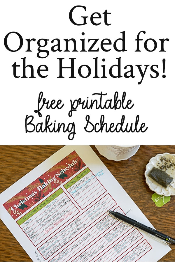 free Printable Baking Schedule