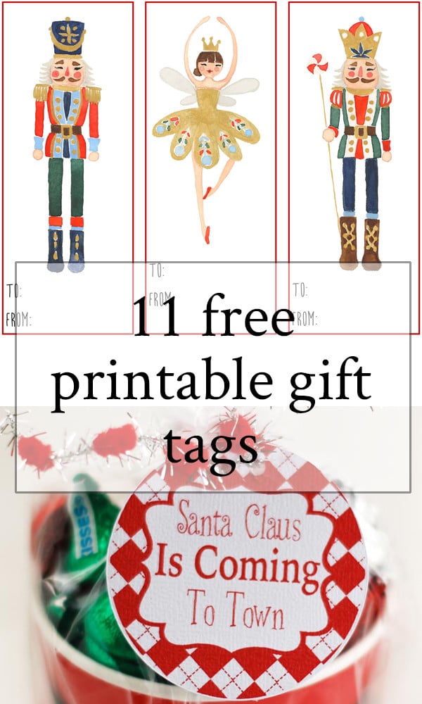 A collection of 11 free printable gift tags for you to use in your holiday gift wrapping. Download and print any or all of these free printables.